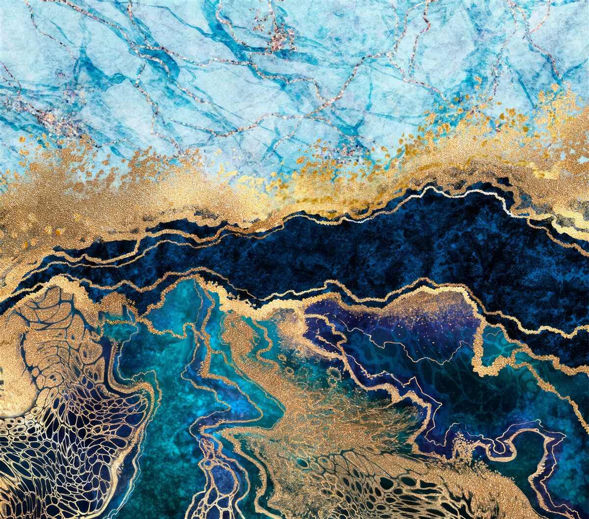 Fotobehang achtergrond met gemarmerde patronen in heldere kleuren