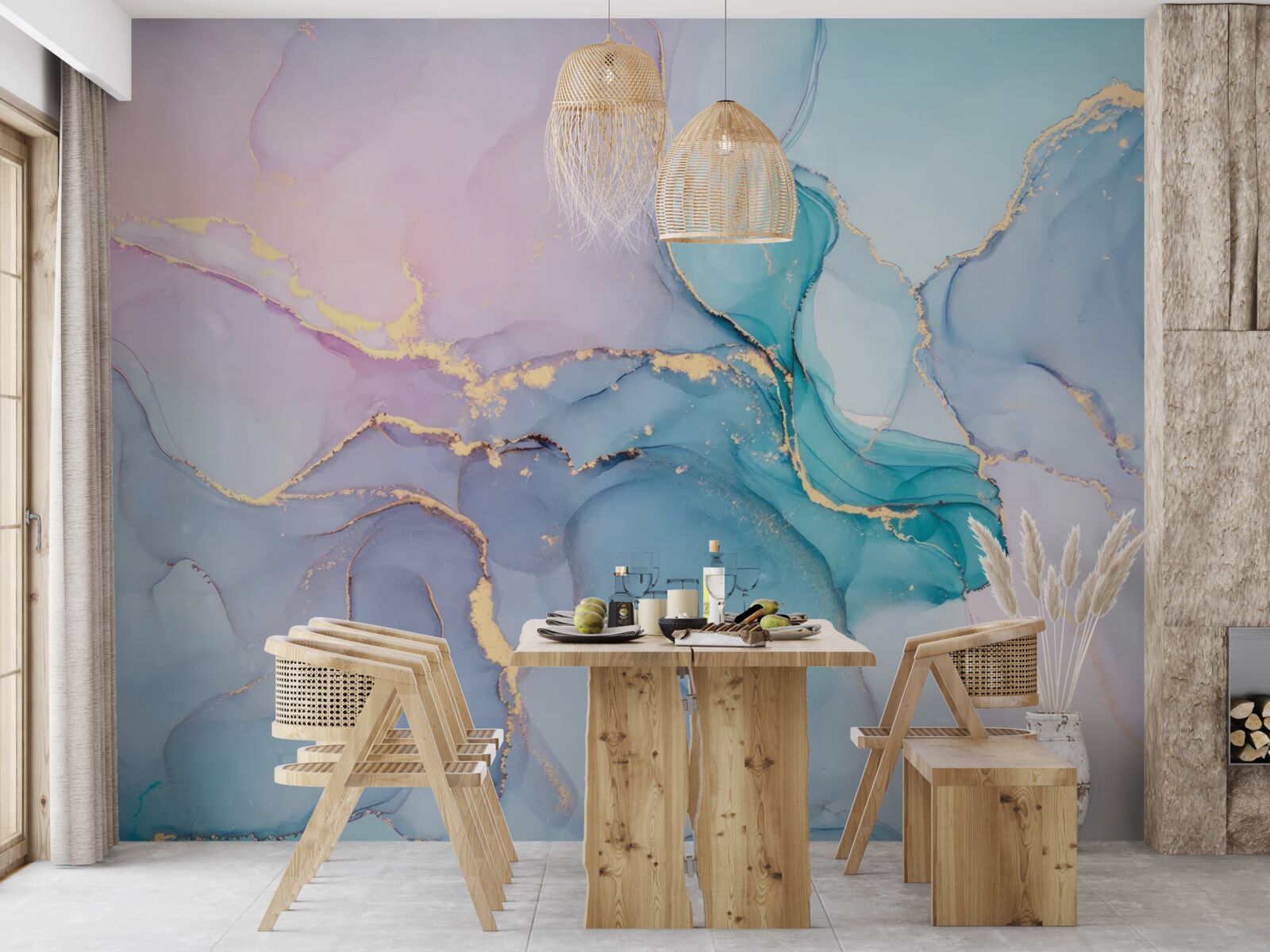 Fotobehang marmeren achtergrond in pastelkleuren