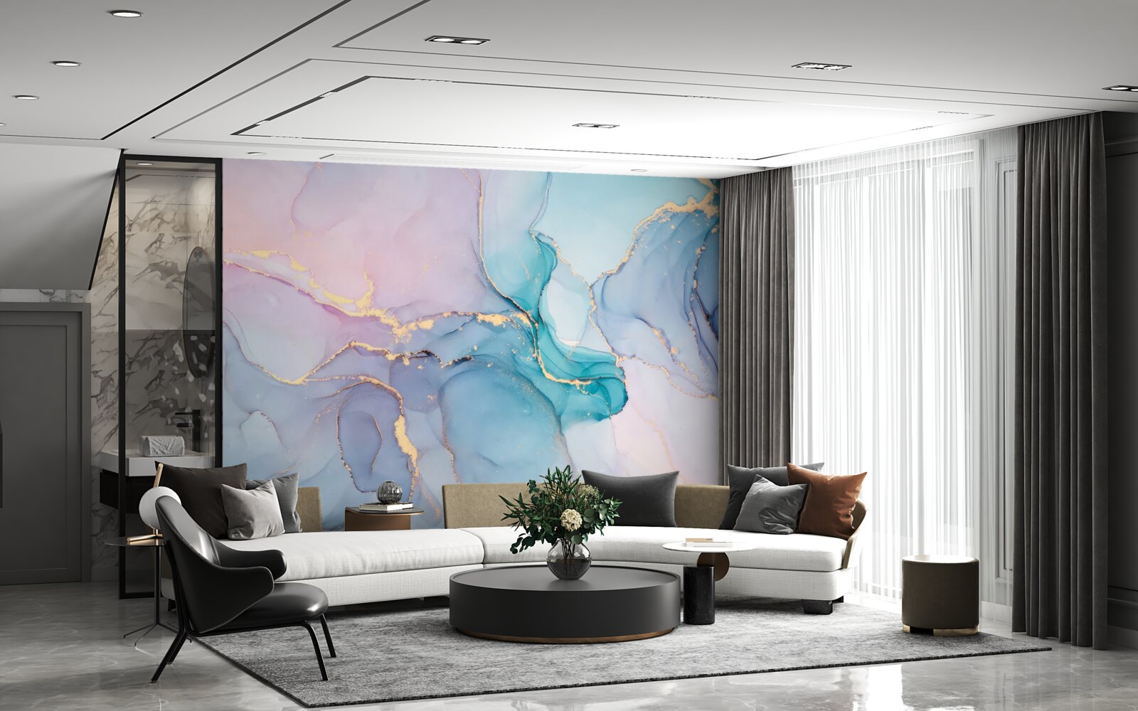 Fotobehang marmeren achtergrond in pastelkleuren