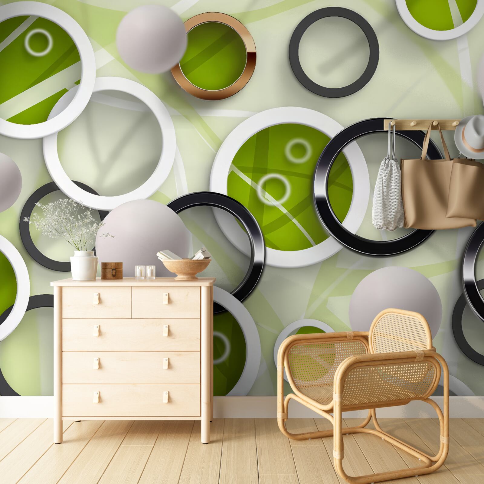 Fotobehang wielen in verschillende kleuren en maten