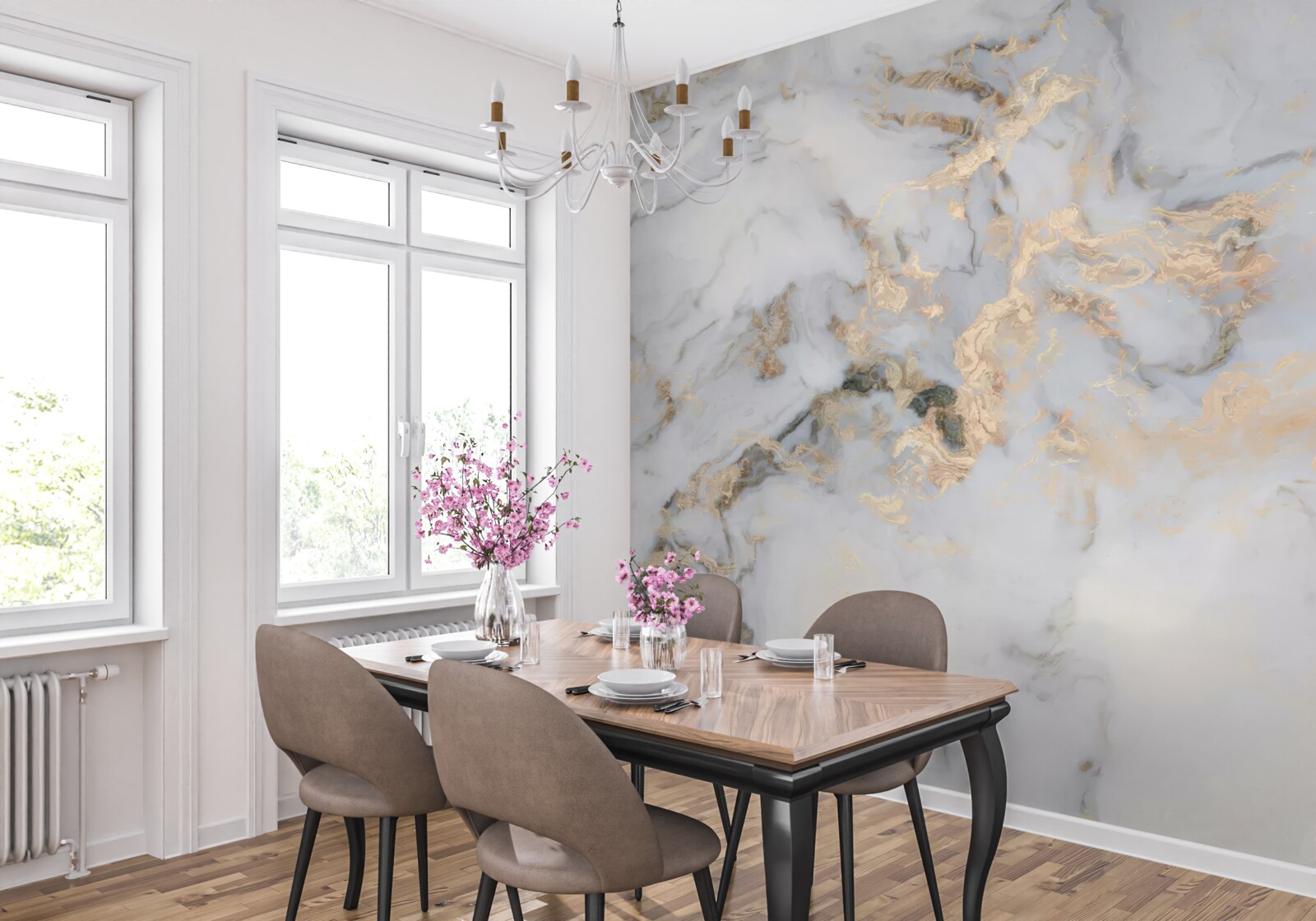 Fotobehang achtergrond die doet denken aan licht marmer