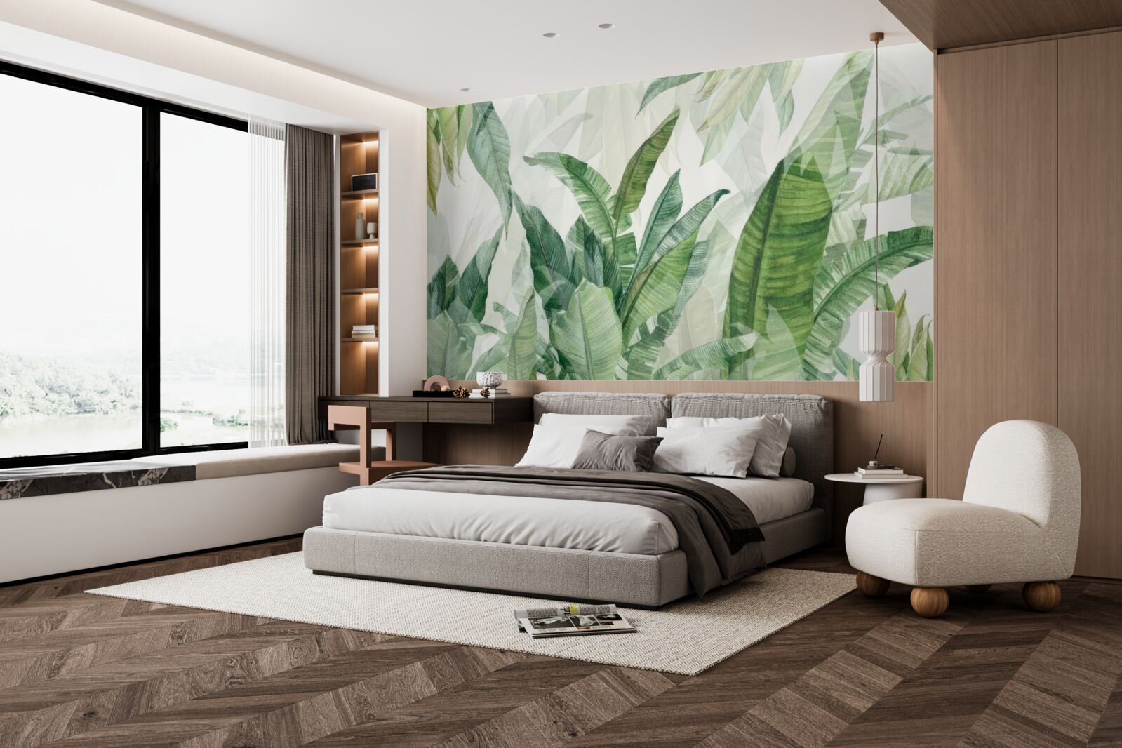 Fotobehang tropische groene bladeren