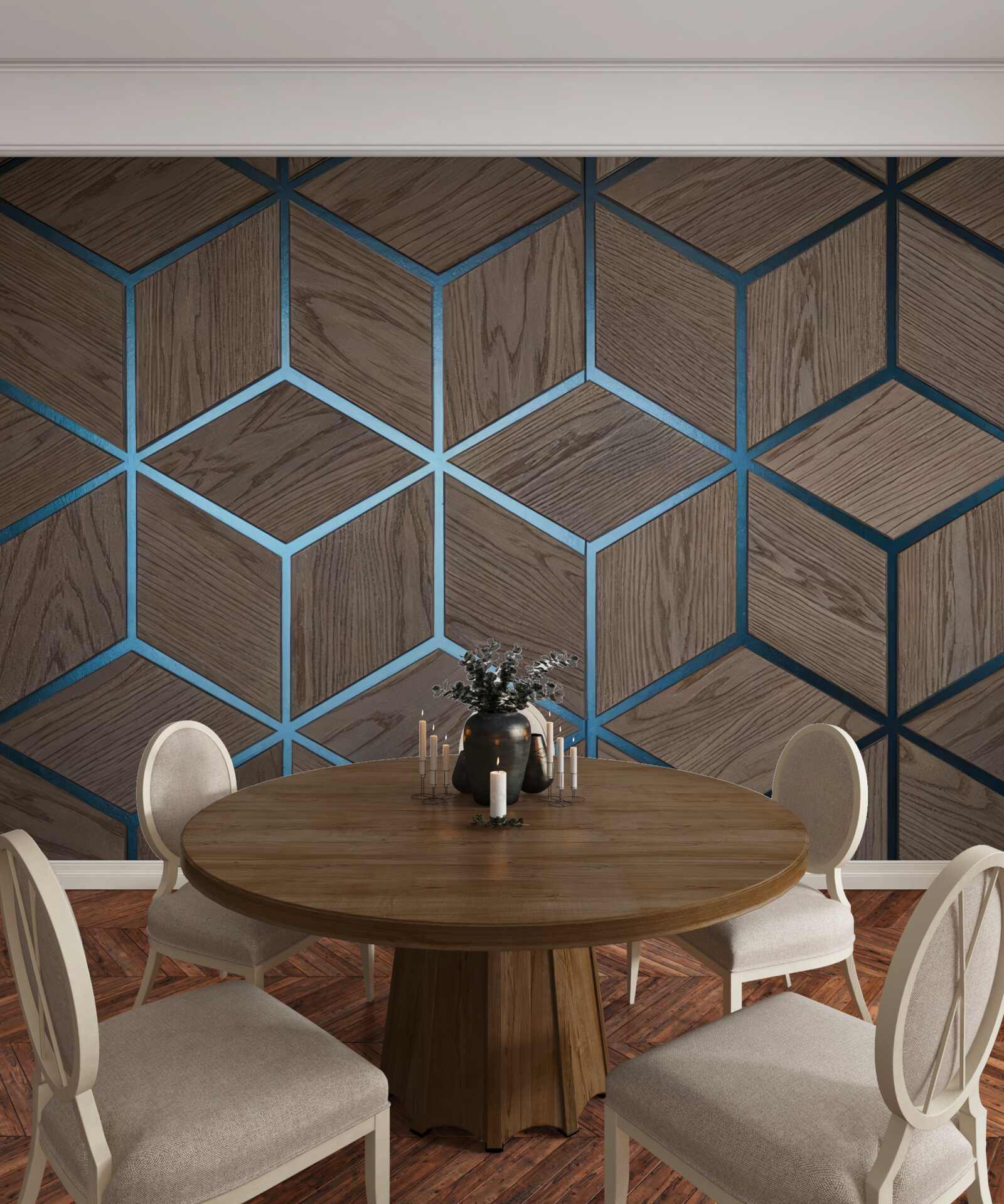 Fotobehang achtergrond met parketpatroon