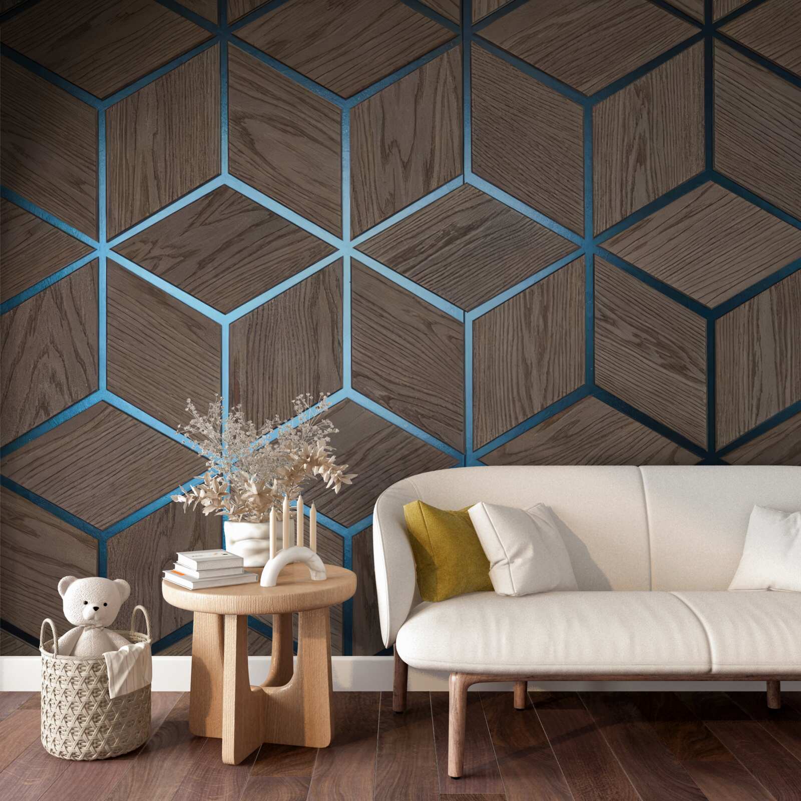 Fotobehang achtergrond met parketpatroon