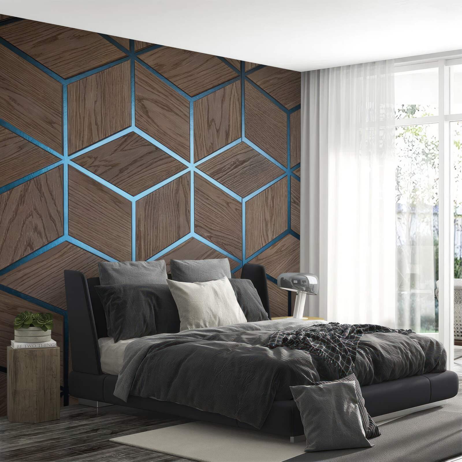 Fotobehang achtergrond met parketpatroon