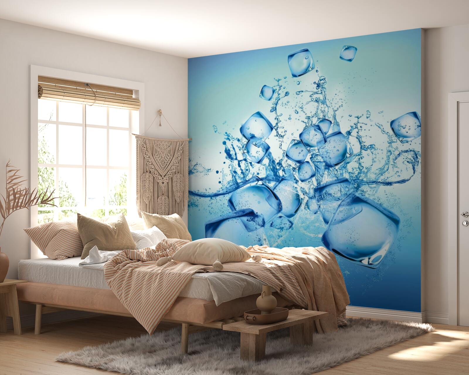 Fotobehang vloeibare ijsblokjes