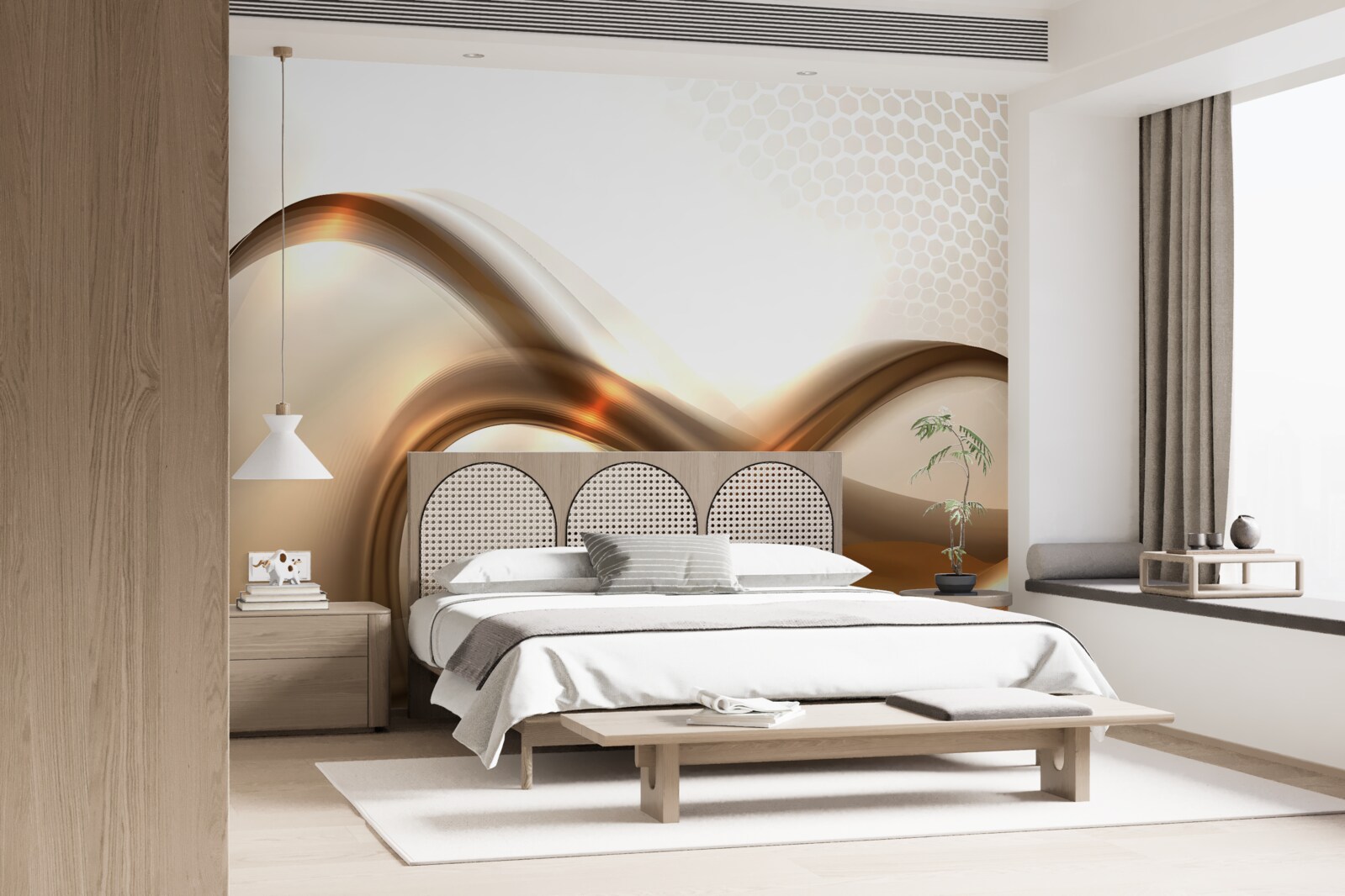 Fotobehang de lijnen zijn gebogen als goud