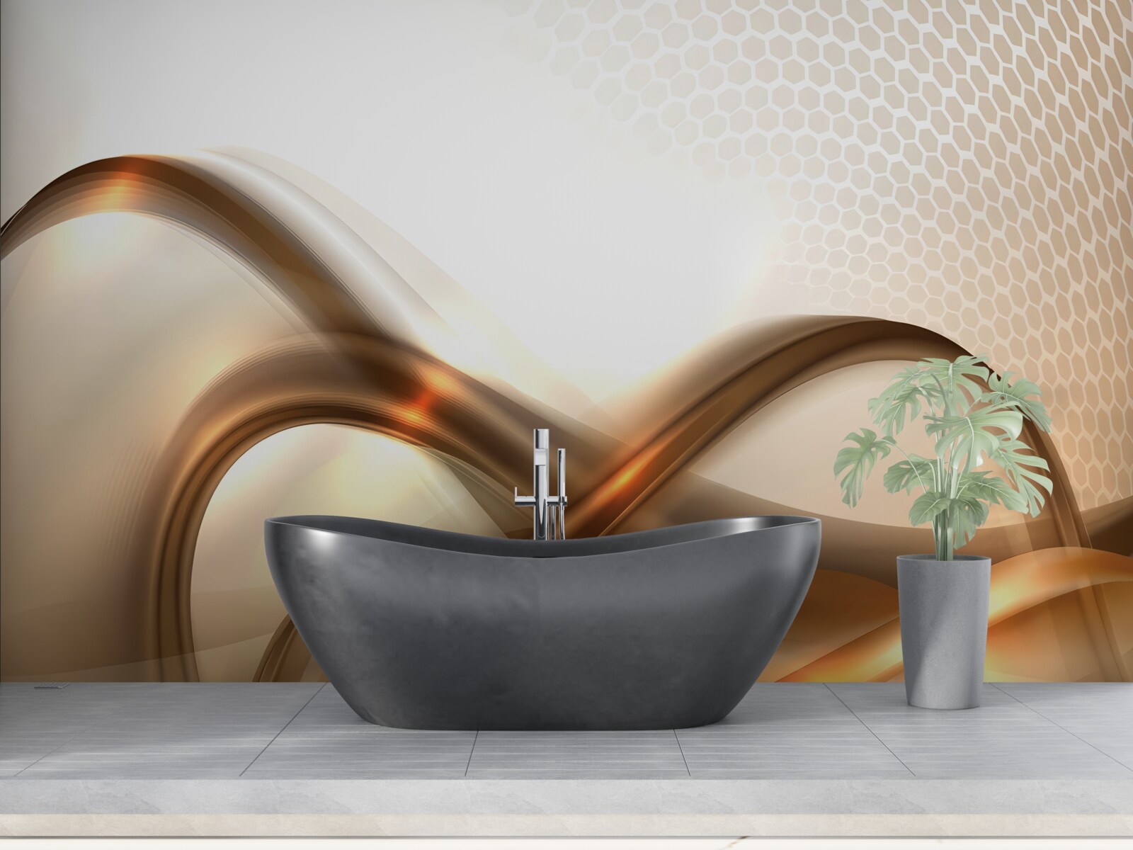 Fotobehang de lijnen zijn gebogen als goud