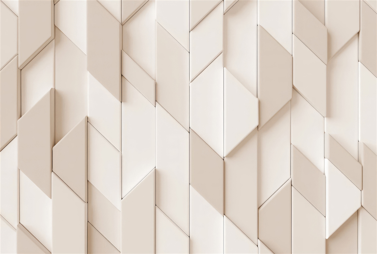 Fotobehang driedimensionale vormen met vier vlakken