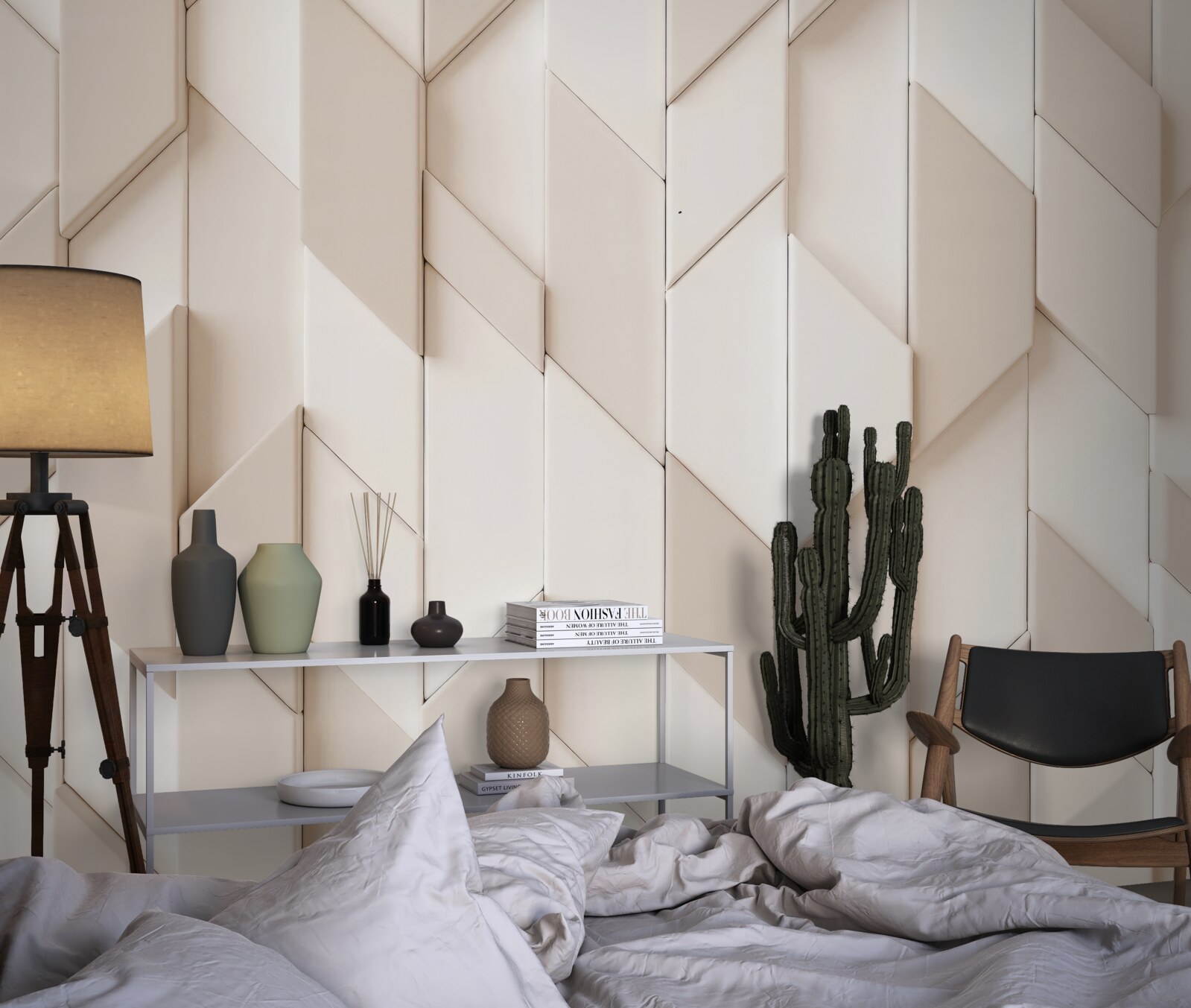 Fotobehang driedimensionale vormen met vier vlakken