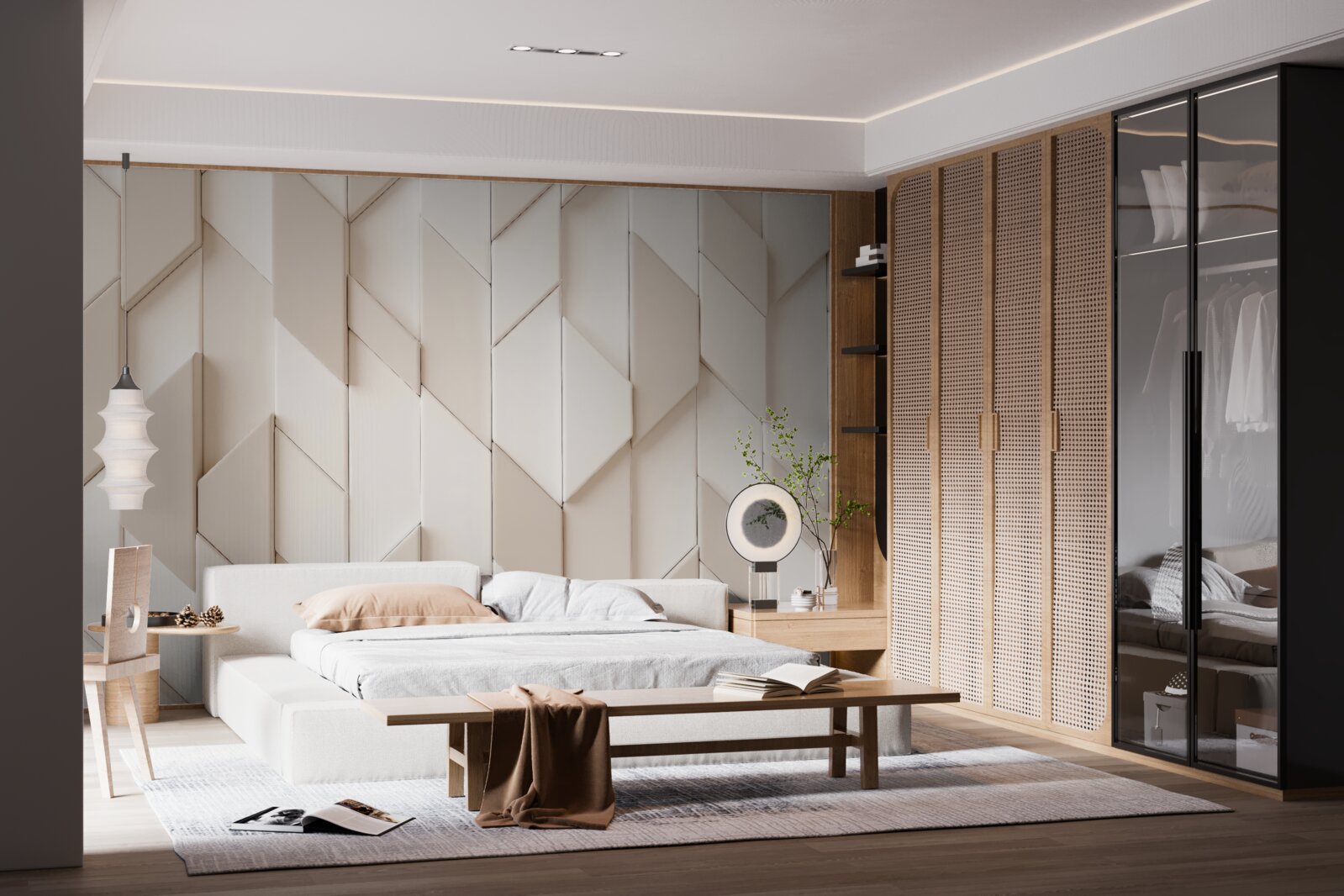 Fotobehang driedimensionale vormen met vier vlakken