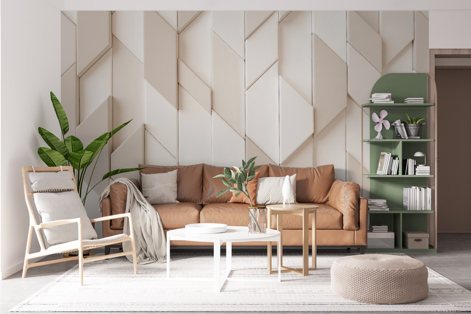 Fotobehang driedimensionale vormen met vier vlakken