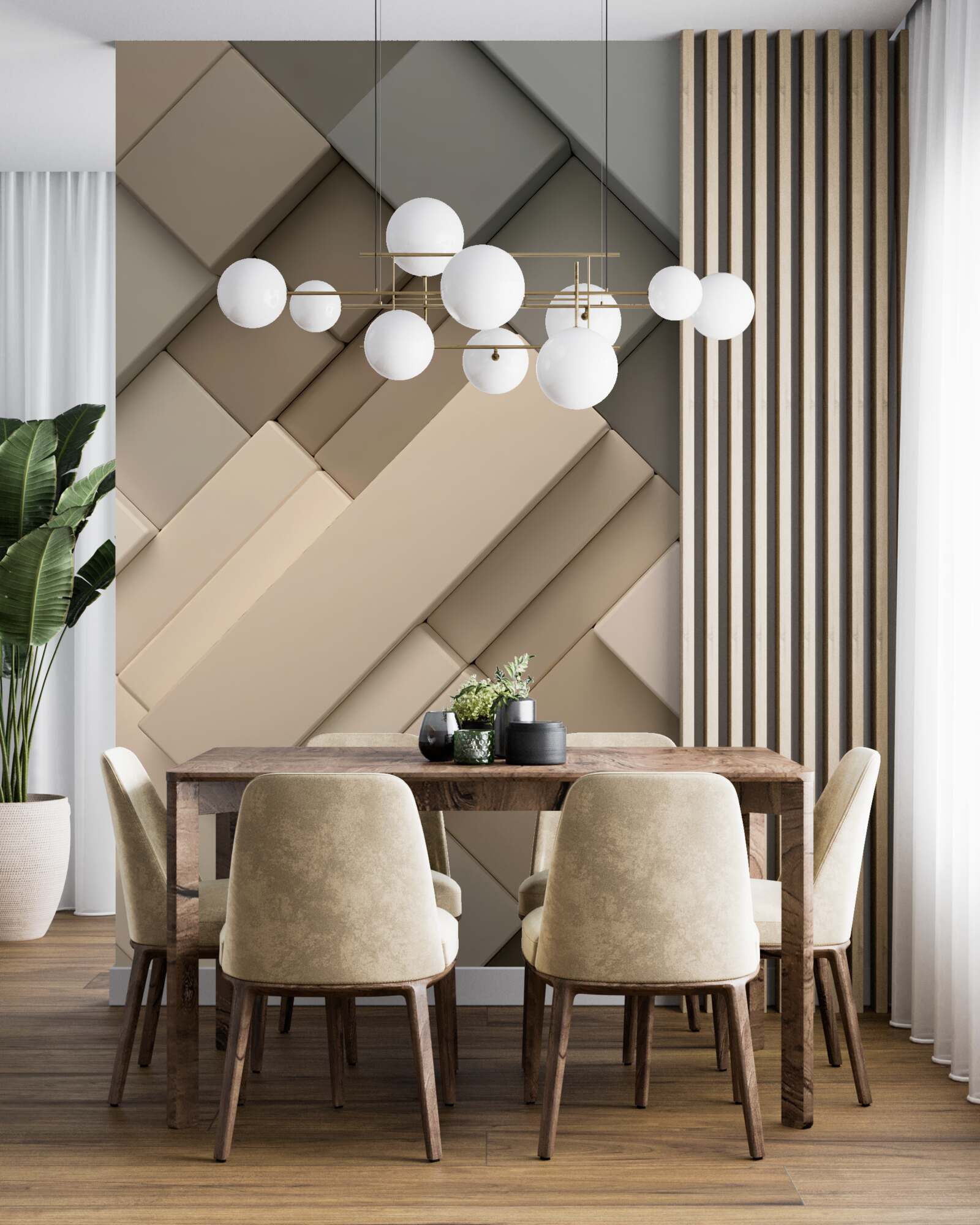 Fotobehang lichte geometrische vormen met volume