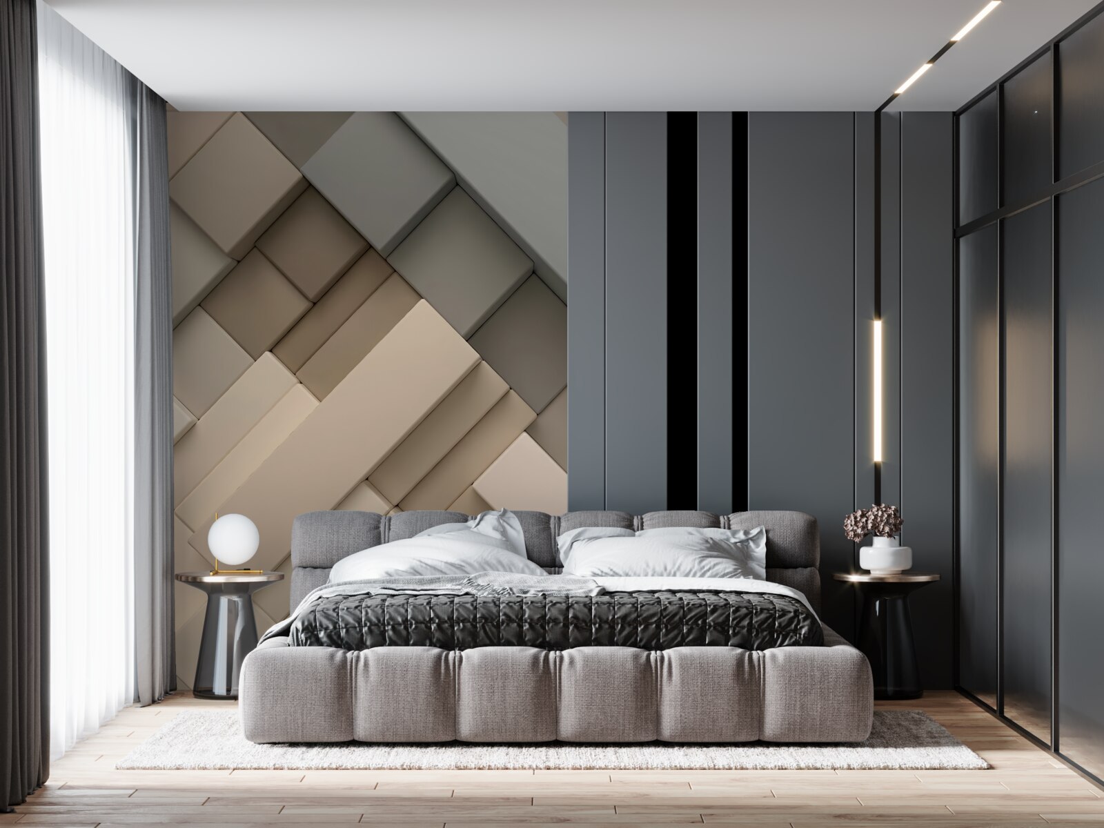 Fotobehang lichte geometrische vormen met volume