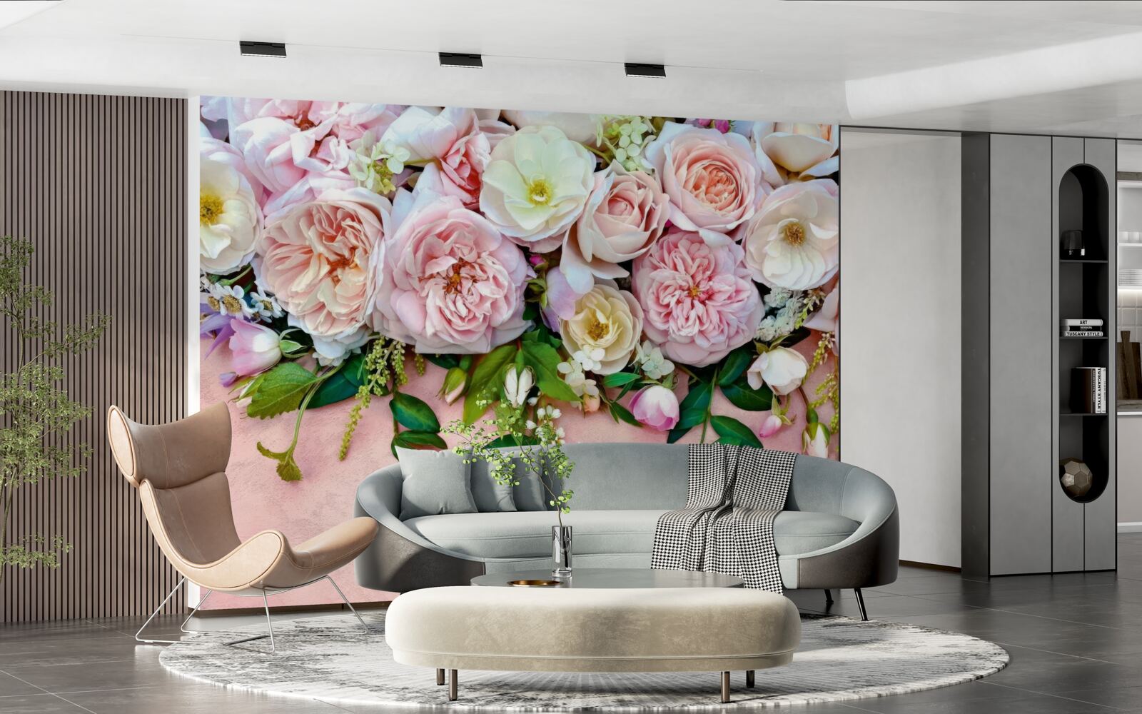 Fotobehang lichte en delicate rozen