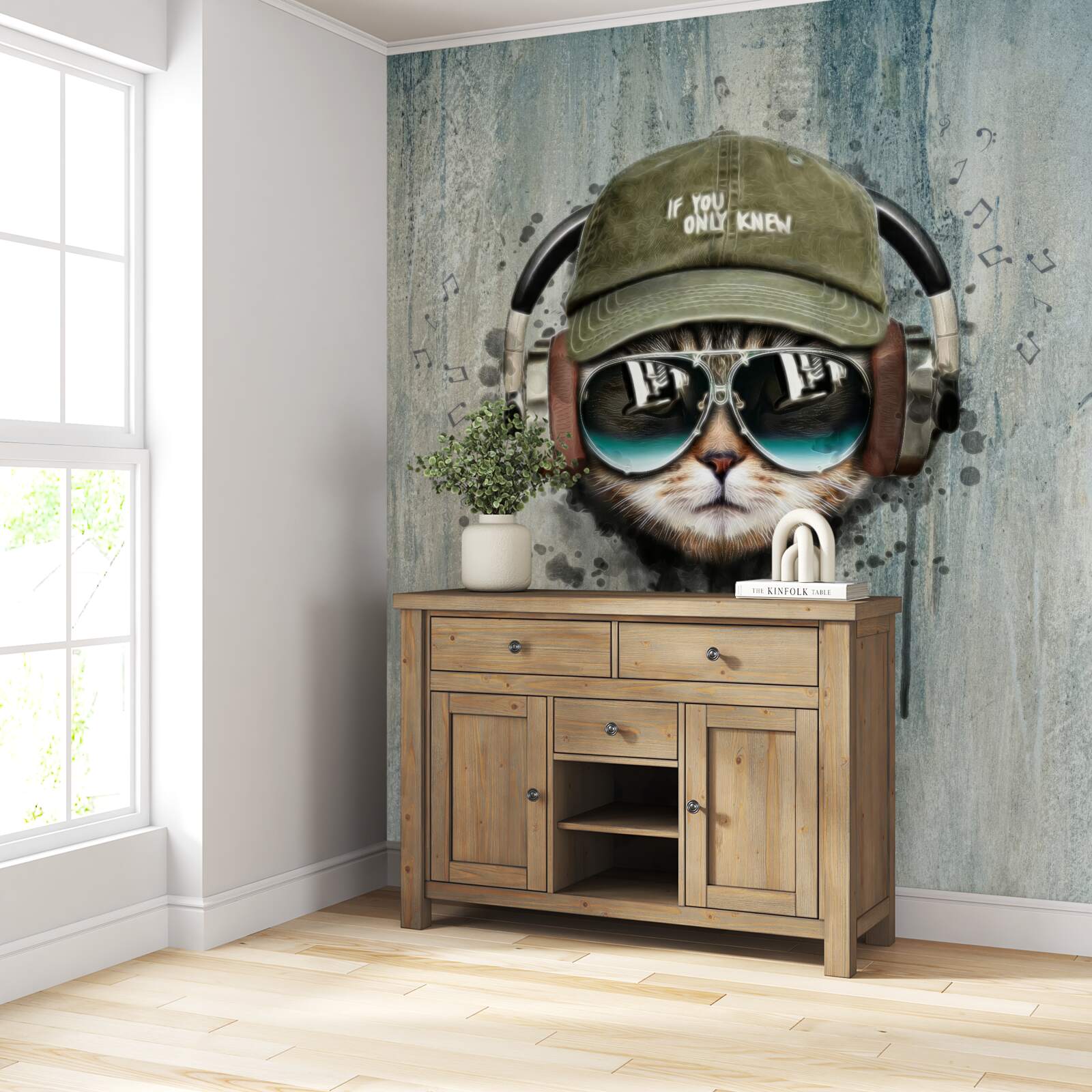 Fotobehang modieuze kat