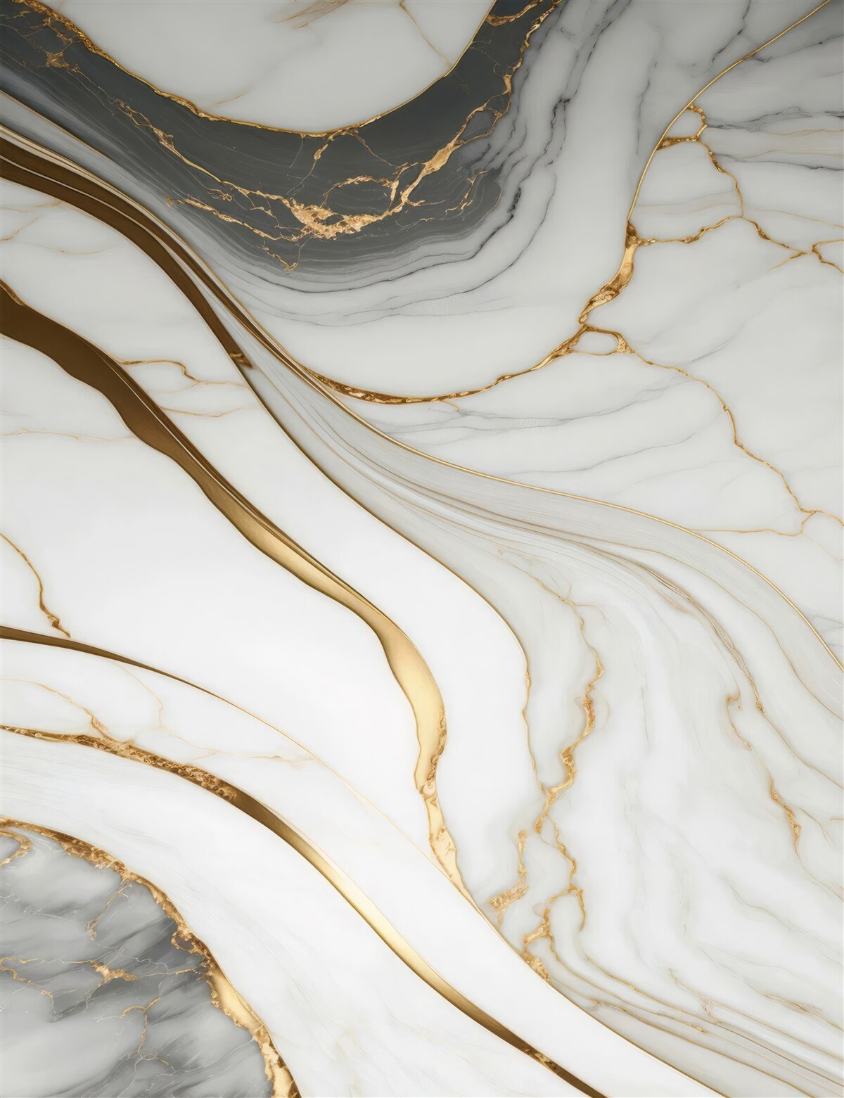 Fotobehang grijs marmer met goudtinten