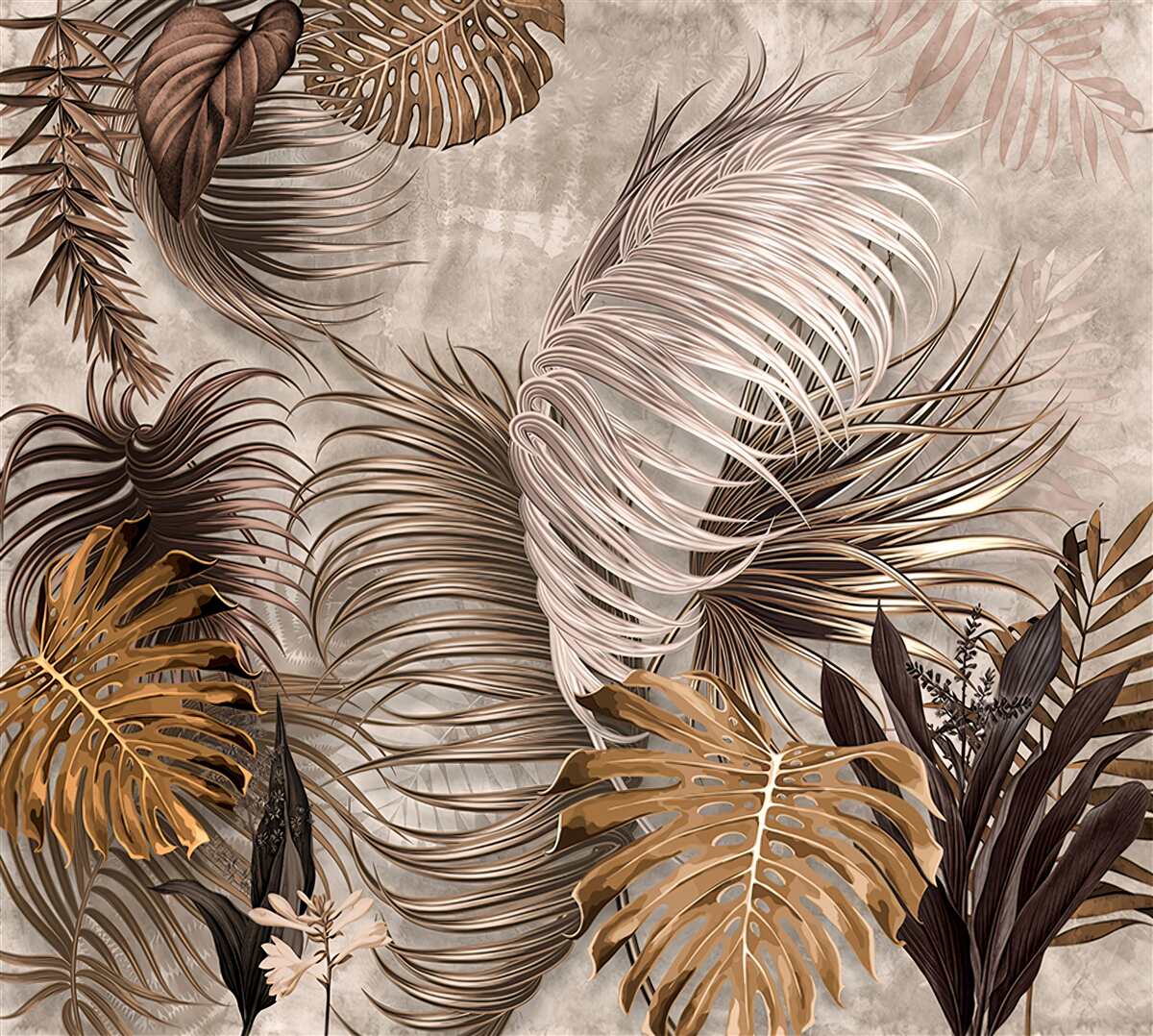 Fotobehang groot bladgoud