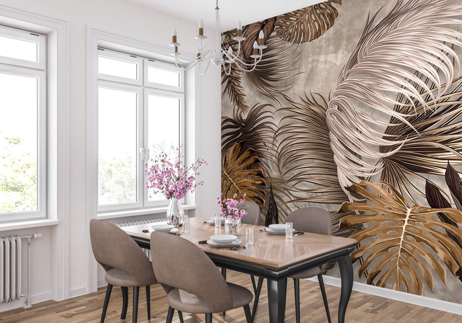 Fotobehang groot bladgoud