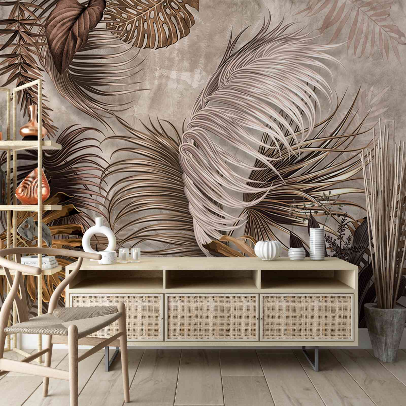 Fotobehang groot bladgoud