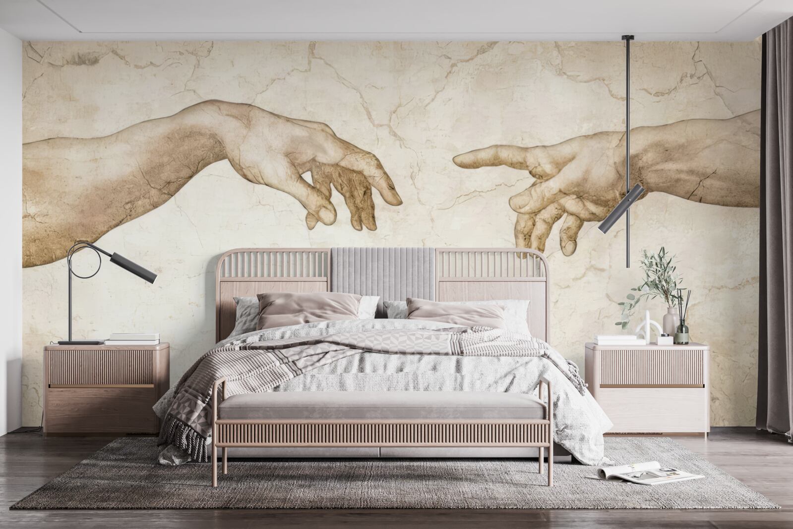 Fotobehang twee uitgestrekte handen naar elkaar