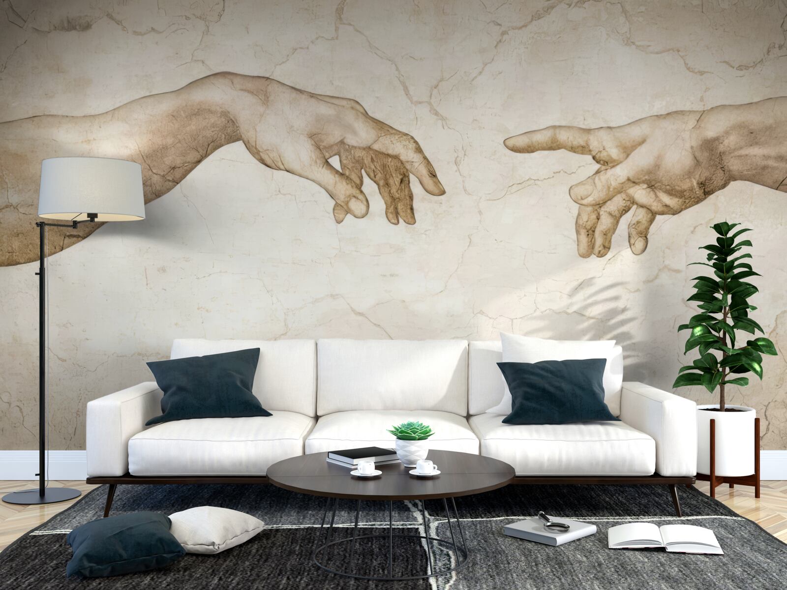 Fotobehang twee uitgestrekte handen naar elkaar