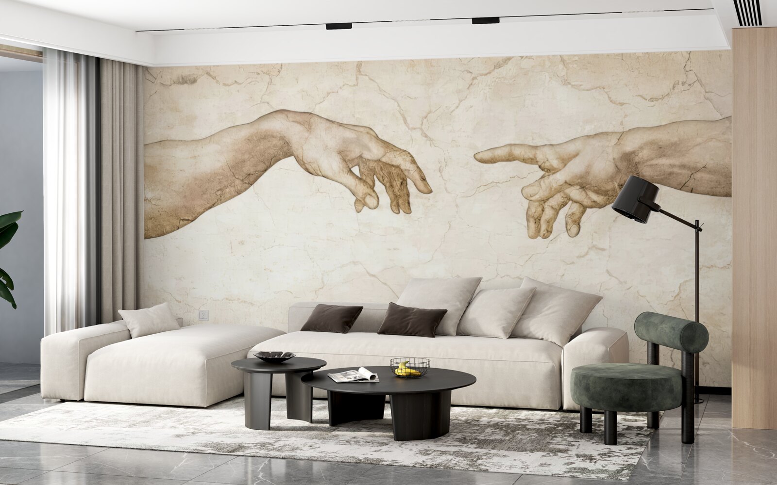 Fotobehang twee uitgestrekte handen naar elkaar