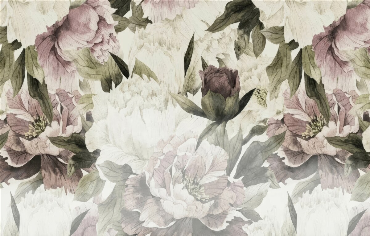 Fotobehang afbeeldingen van verschillende grote bloemen