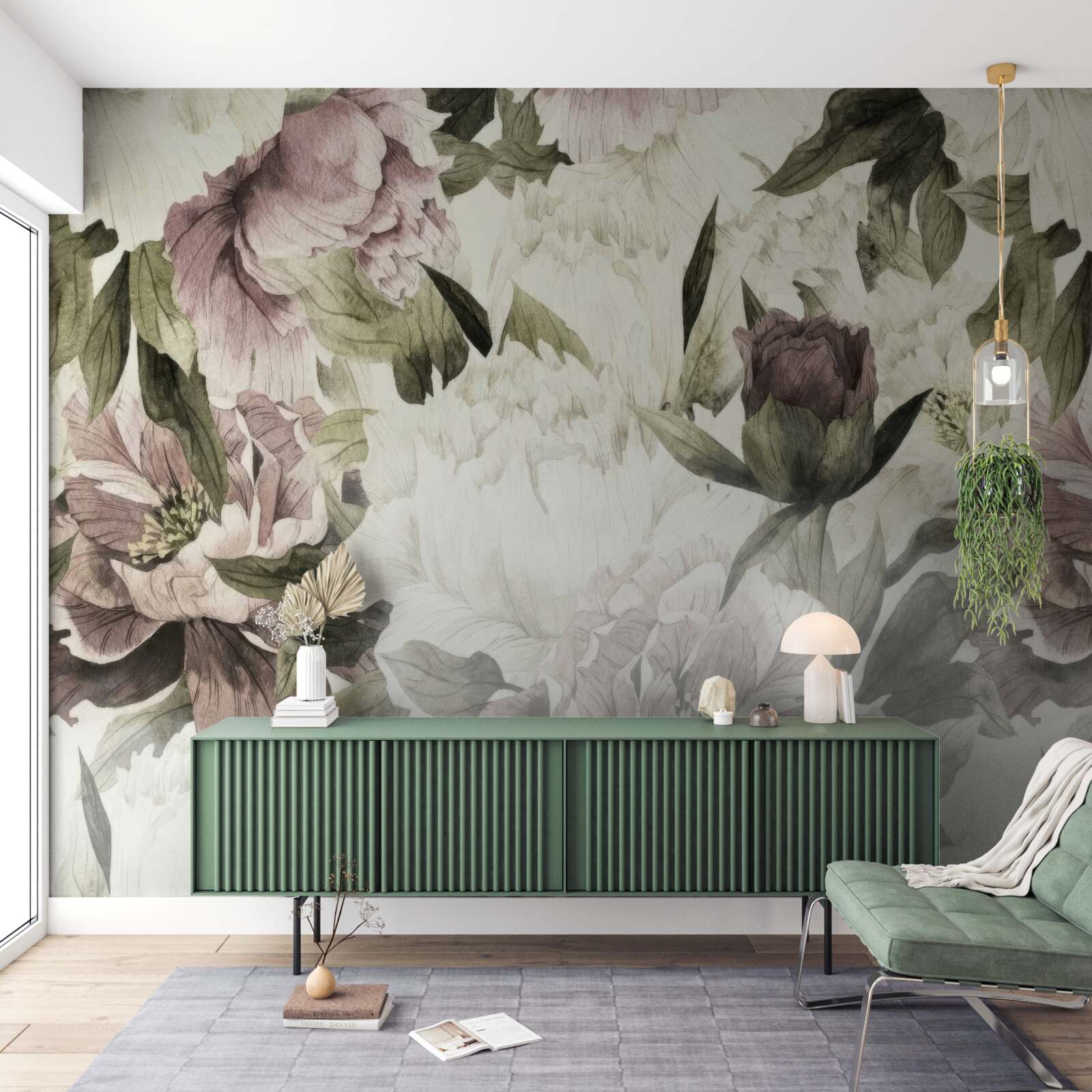 Fotobehang afbeeldingen van verschillende grote bloemen