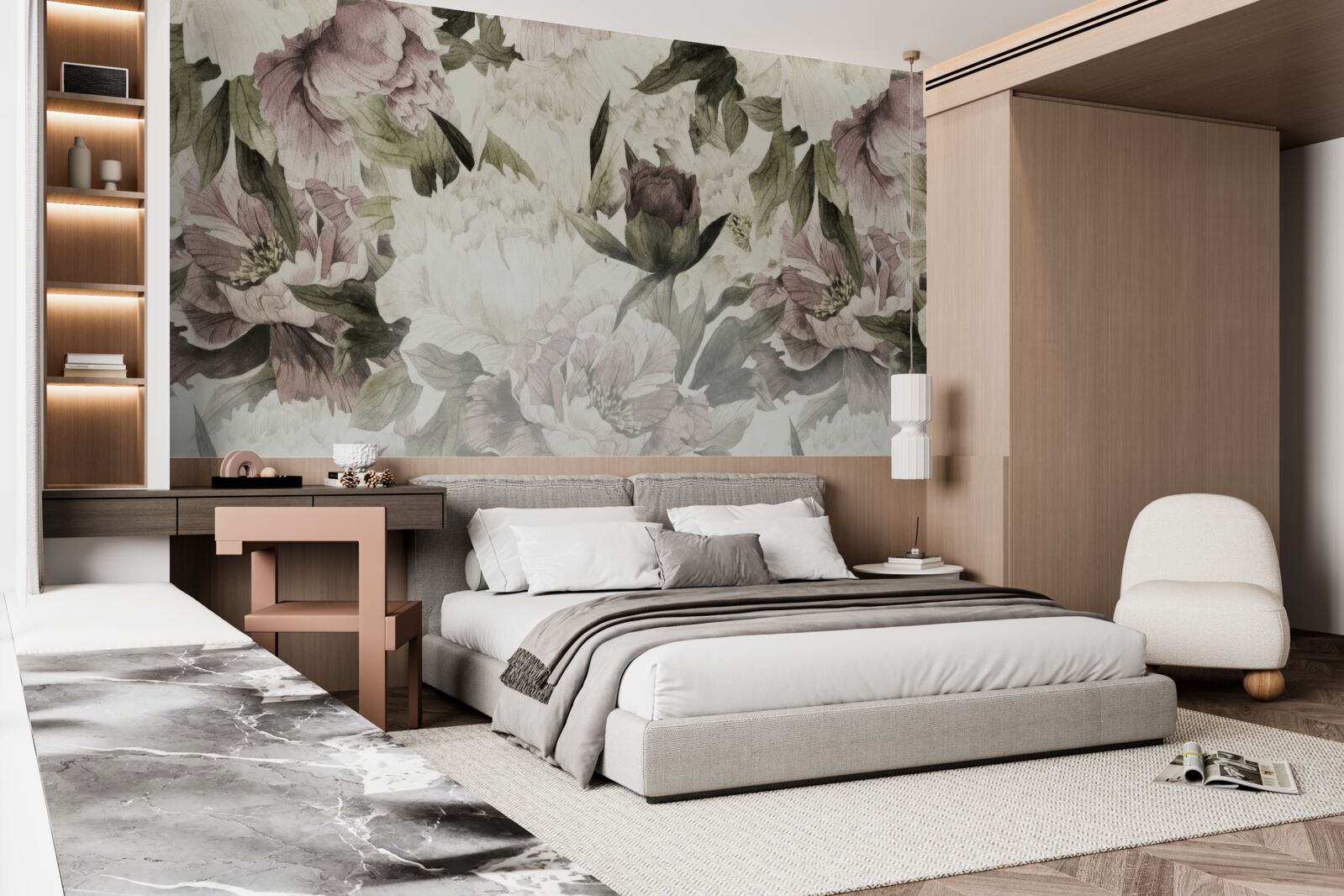 Fotobehang afbeeldingen van verschillende grote bloemen