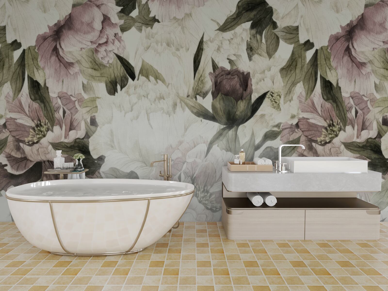 Fotobehang afbeeldingen van verschillende grote bloemen