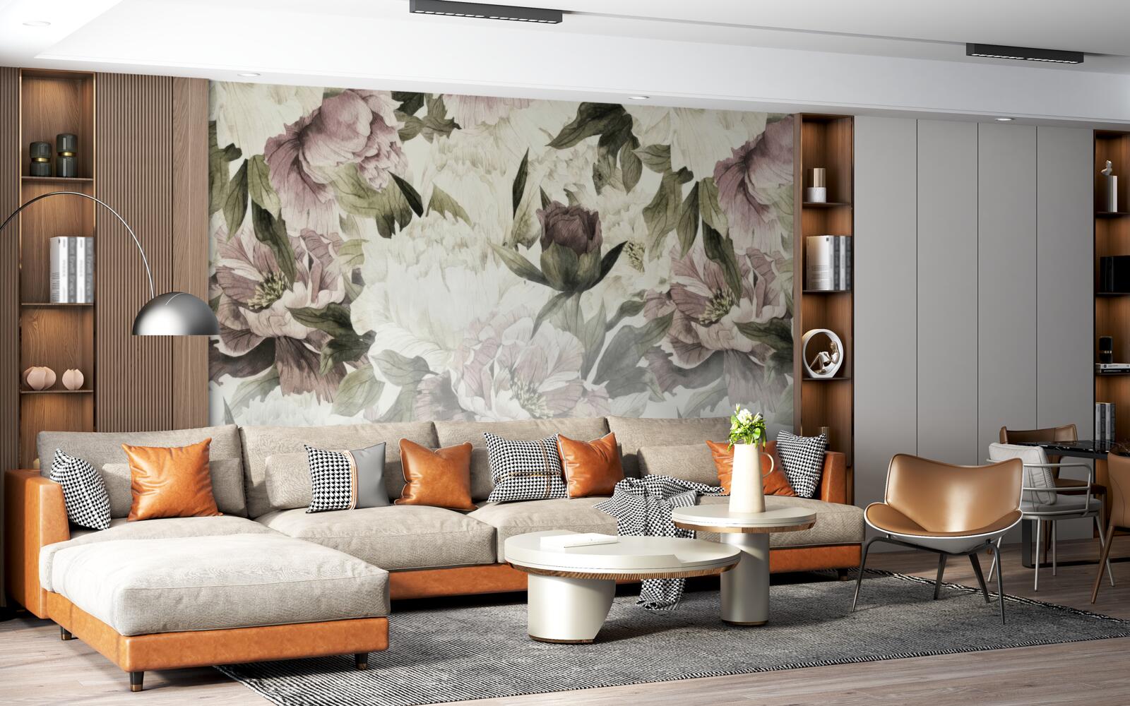 Fotobehang afbeeldingen van verschillende grote bloemen