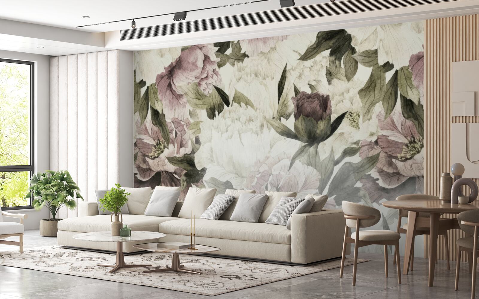 Fotobehang afbeeldingen van verschillende grote bloemen