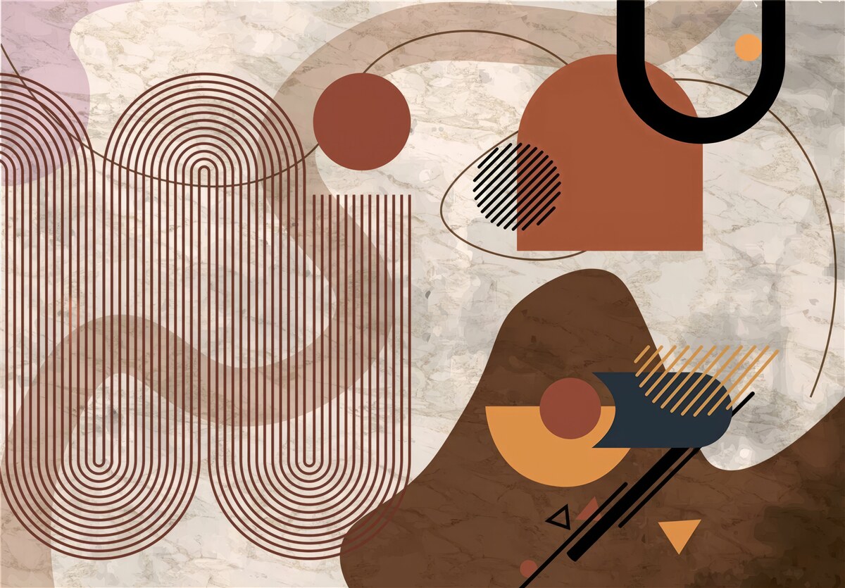 Fotobehang donkere kleuren in een abstracte stijl