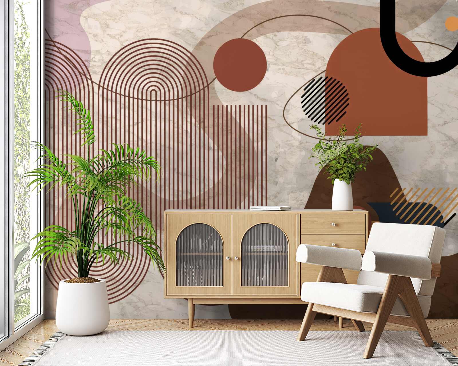 Fotobehang donkere kleuren in een abstracte stijl