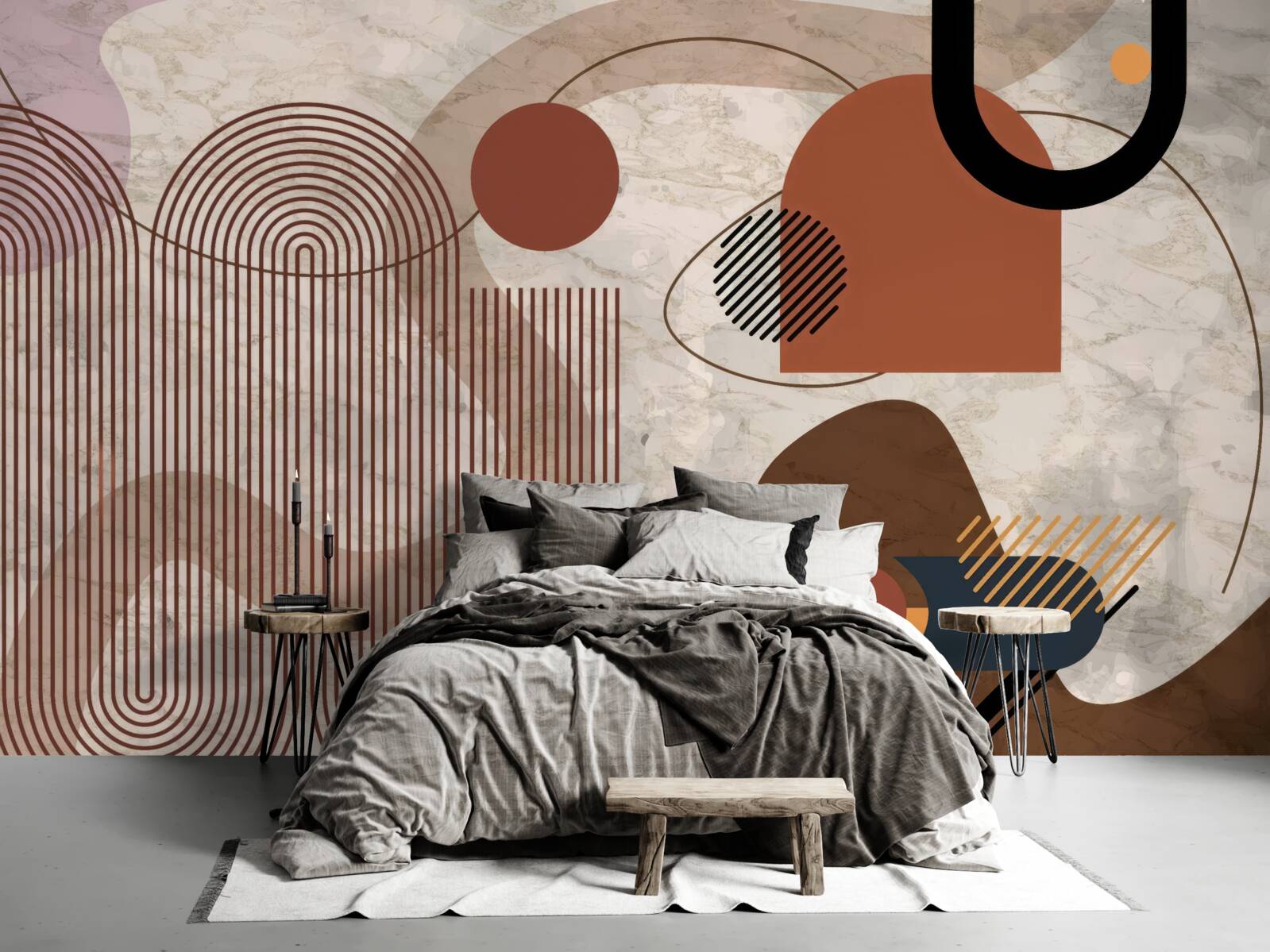 Fotobehang donkere kleuren in een abstracte stijl