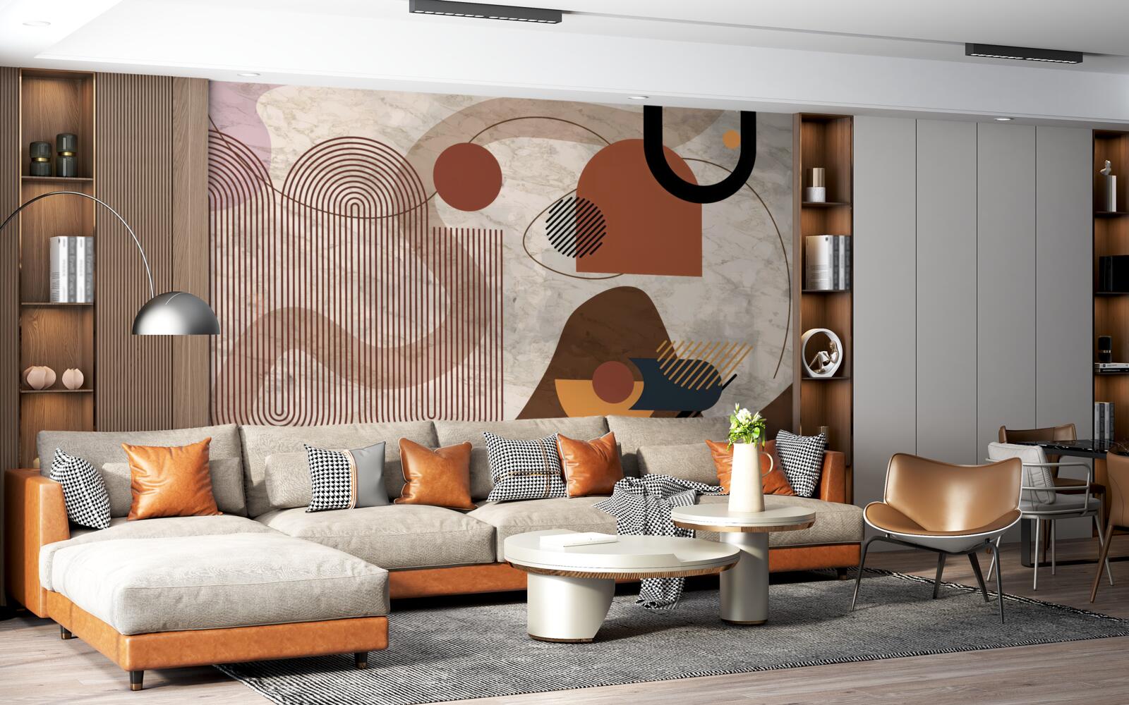 Fotobehang donkere kleuren in een abstracte stijl