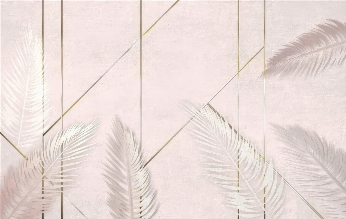 Fotobehang lichte achtergrond met bladeren