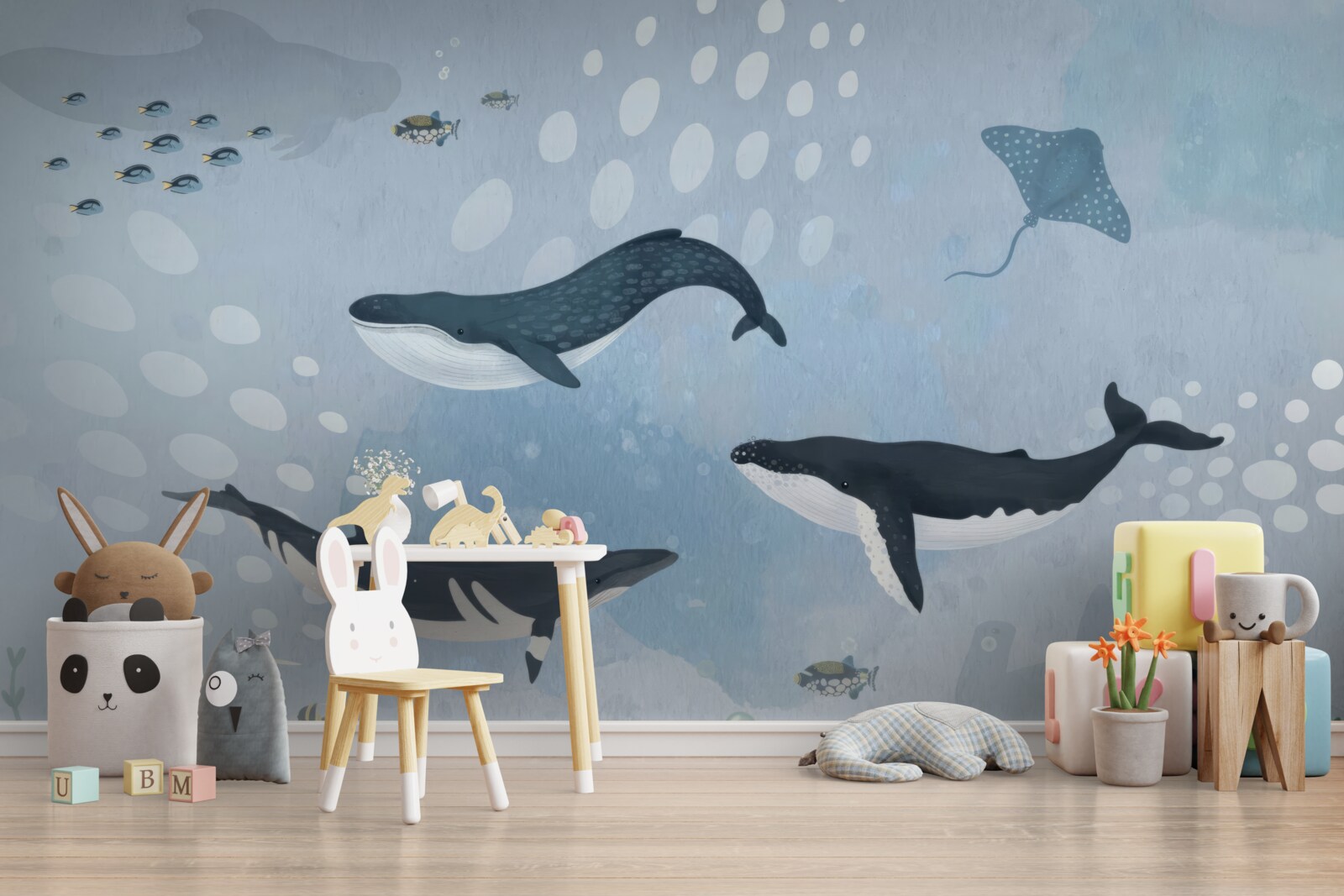 Fotobehang het onderwater koninkrijk van walvissen