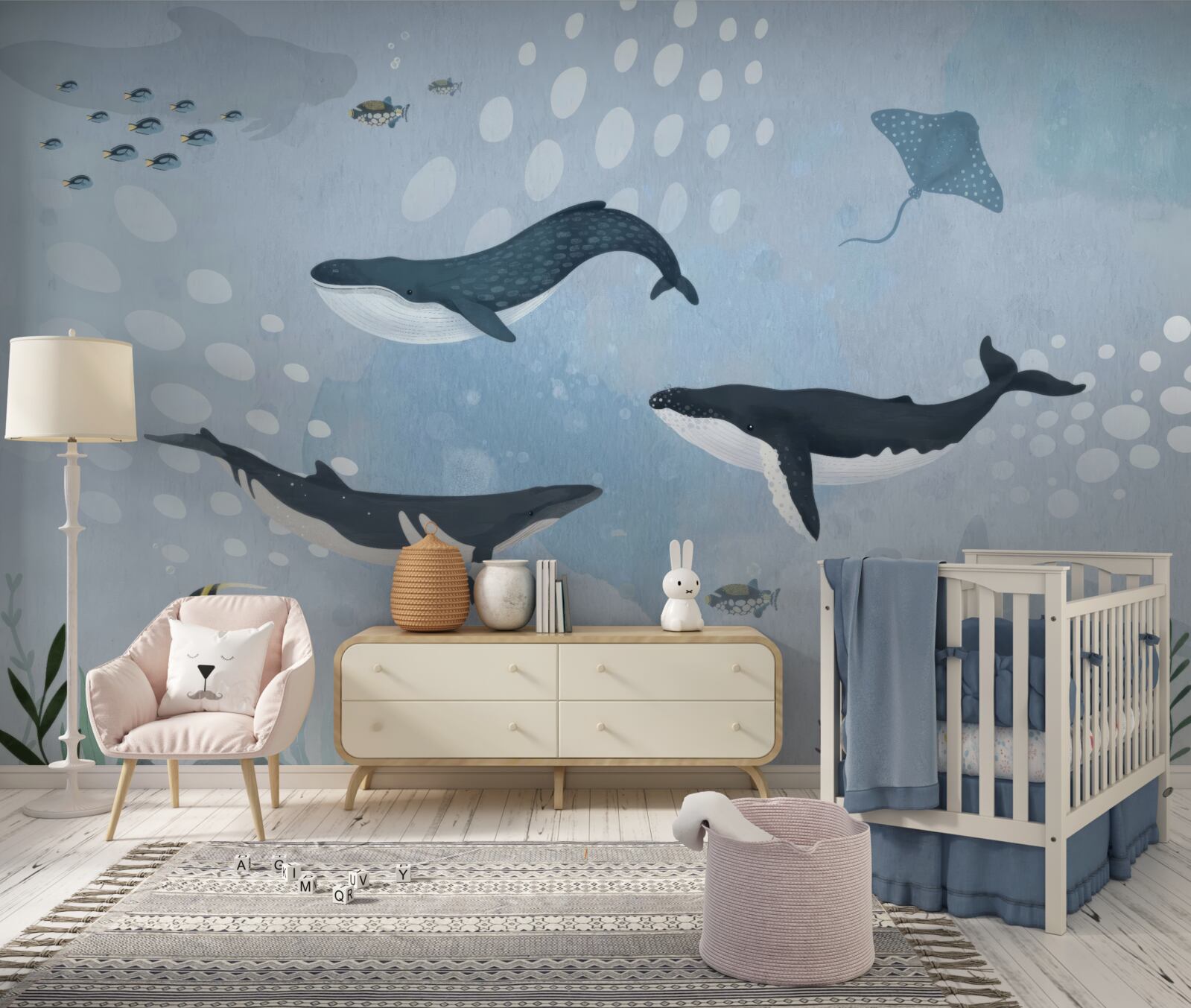 Fotobehang het onderwater koninkrijk van walvissen