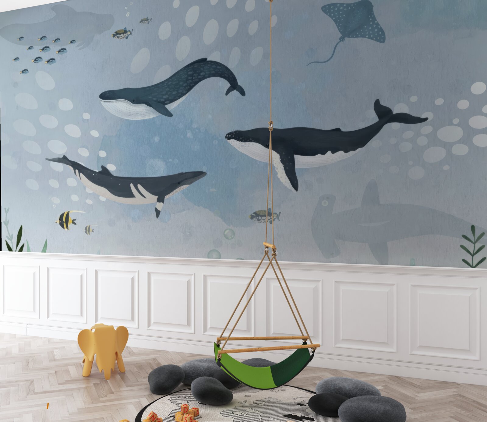 Fotobehang het onderwater koninkrijk van walvissen