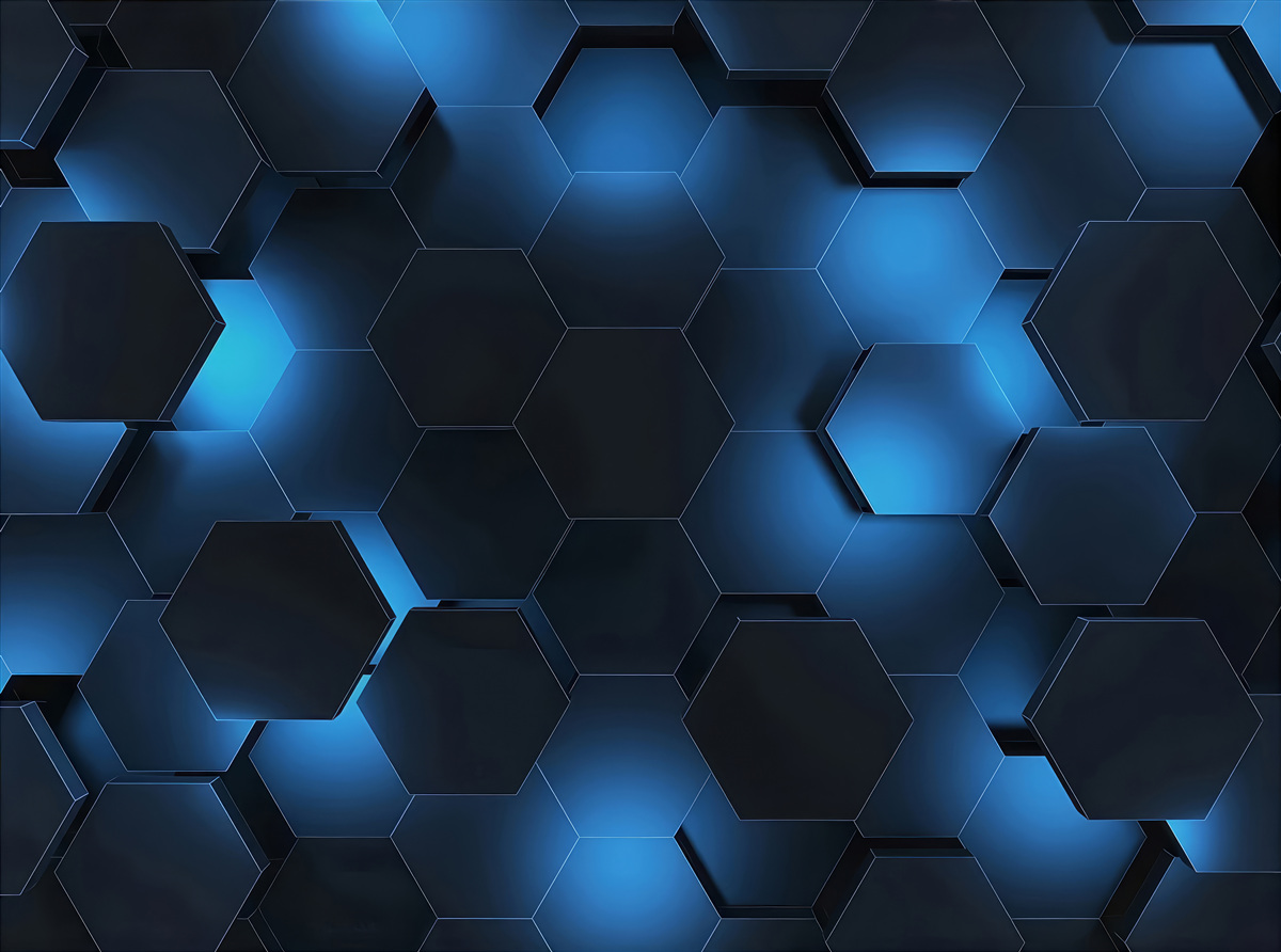 Fotobehang de zeshoeken zijn donkerblauw