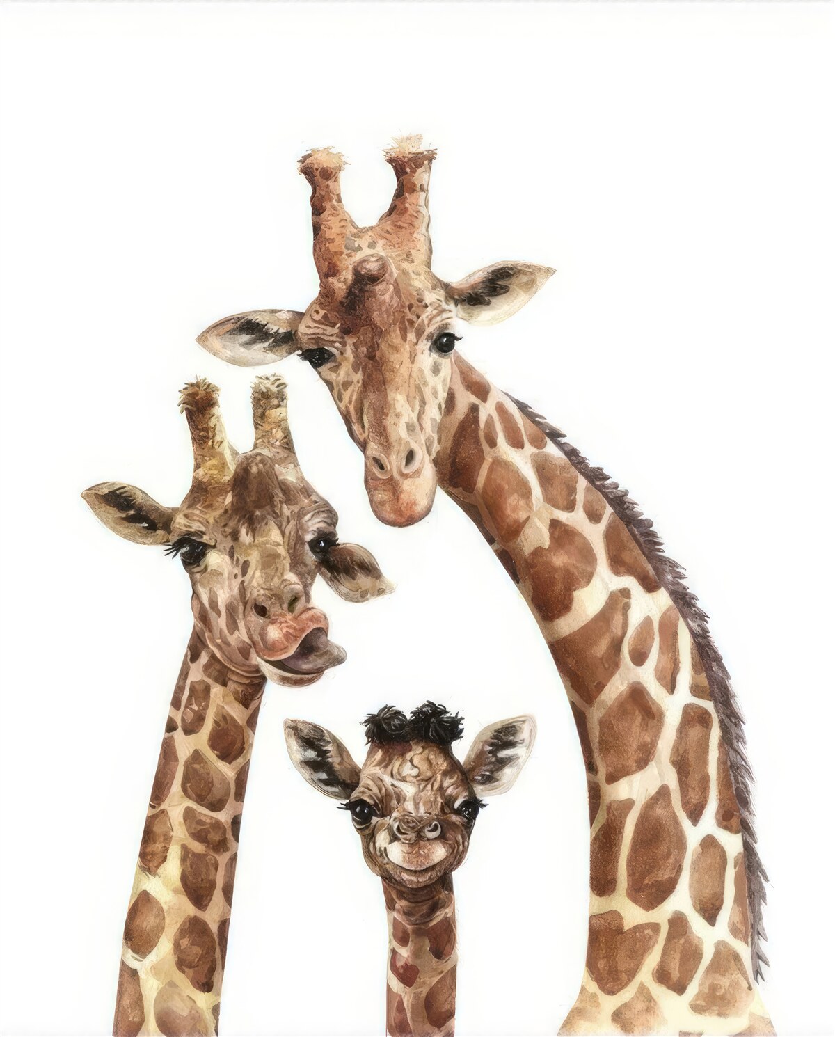 Fotobehang giraffefamilie