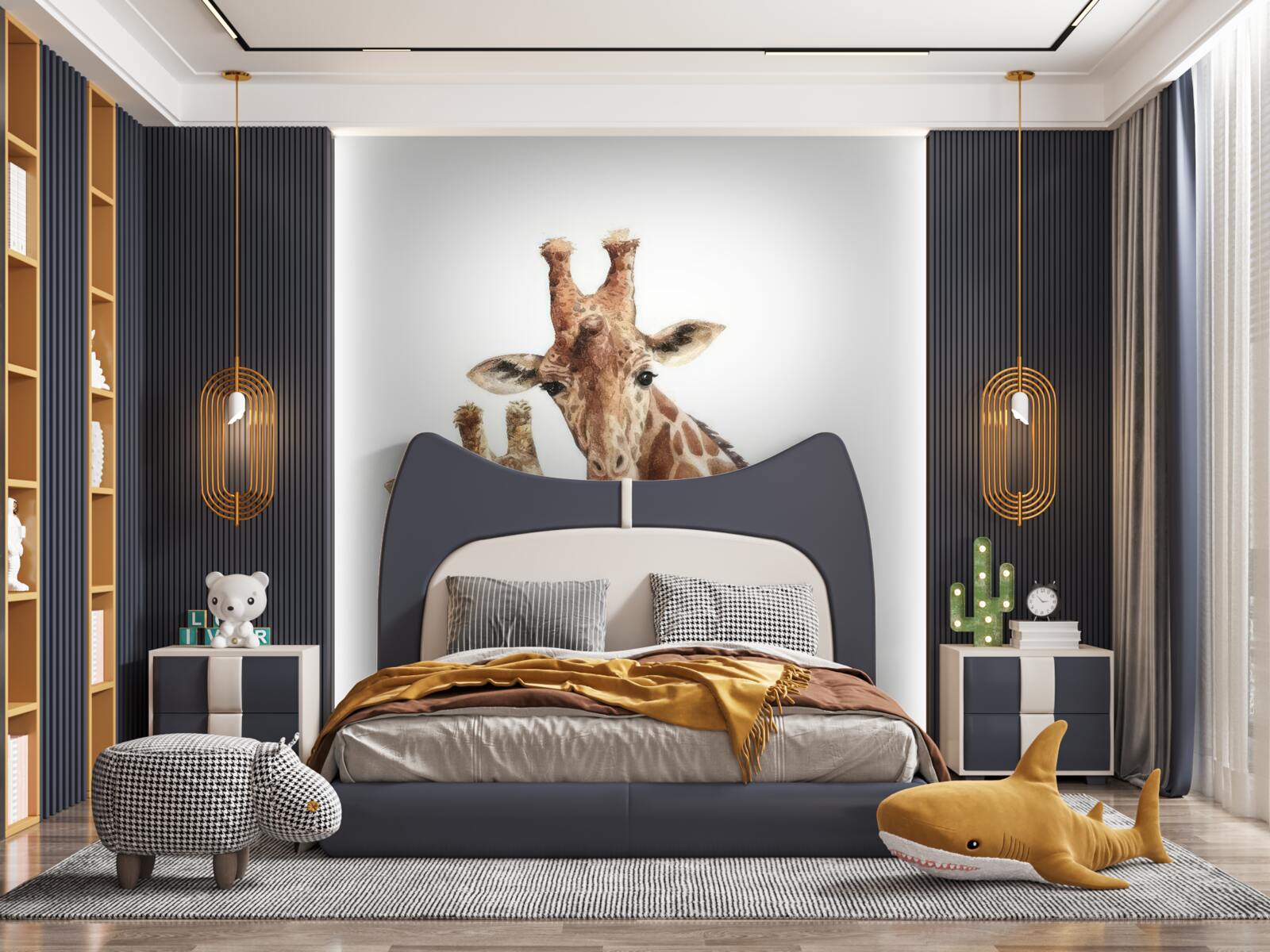 Fotobehang giraffefamilie