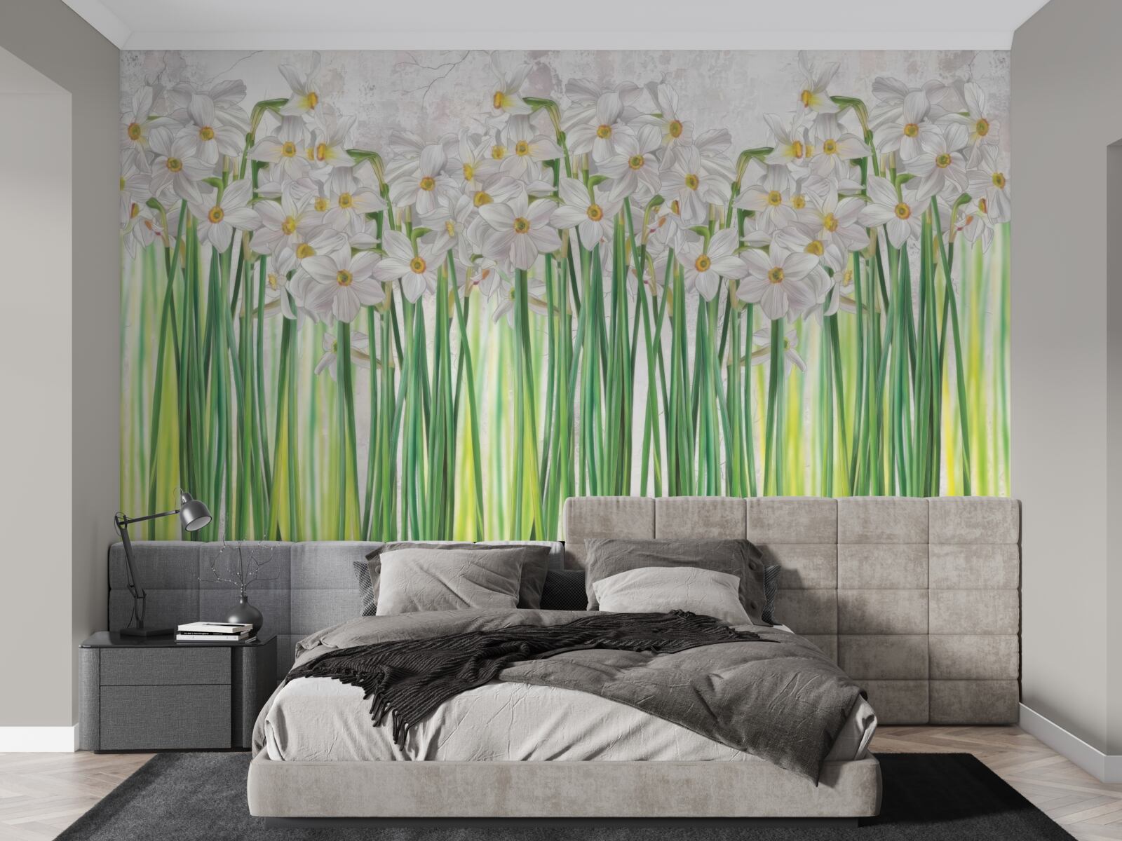 Fotobehang Narcissenbloemen zijn wit