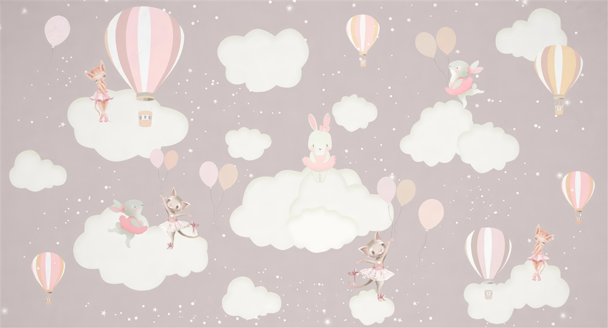 Fotobehang wolken zijn een speeltuin voor dieren geworden