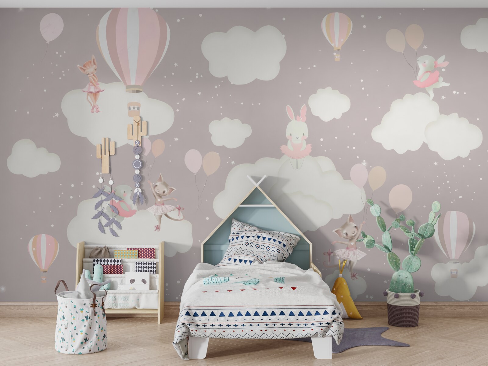 Fotobehang wolken zijn een speeltuin voor dieren geworden