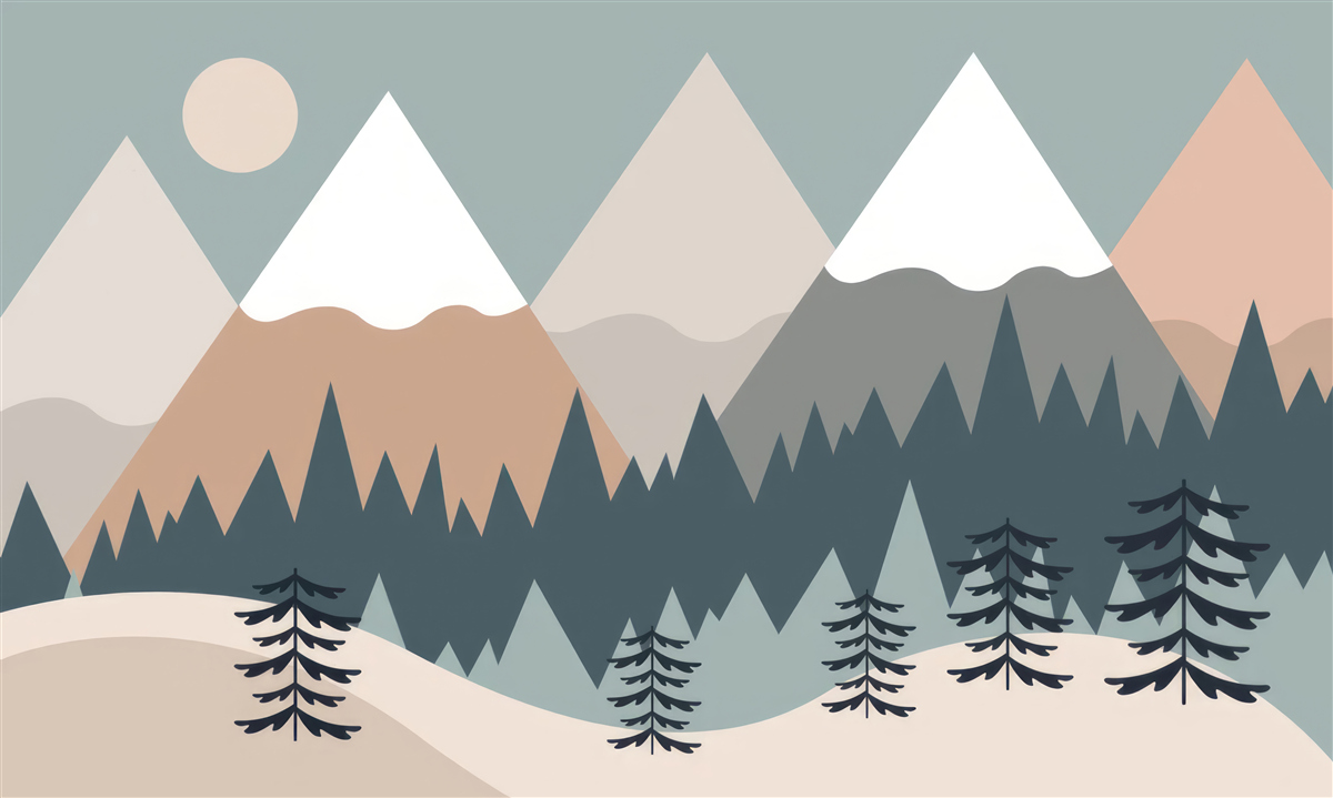 Fotobehang Maanlicht boven de bergen