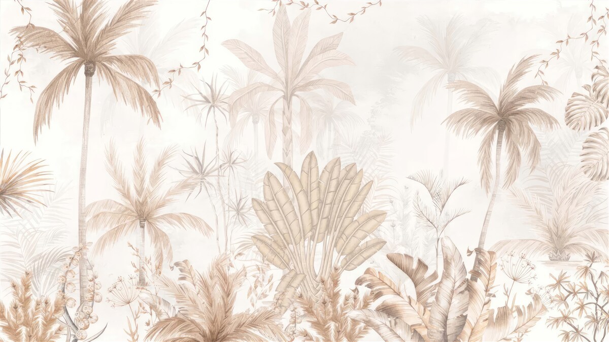 Fotobehang planten in bruintinten