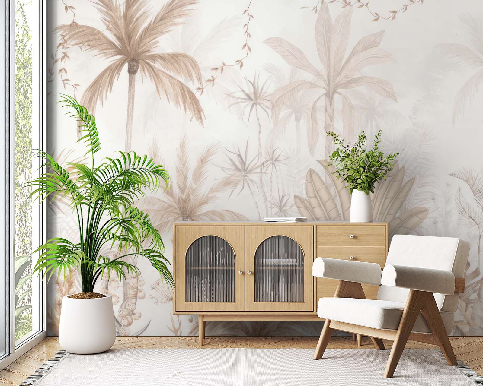 Fotobehang planten in bruintinten